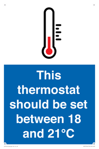 This thermostat should be set between 18 and 21°C